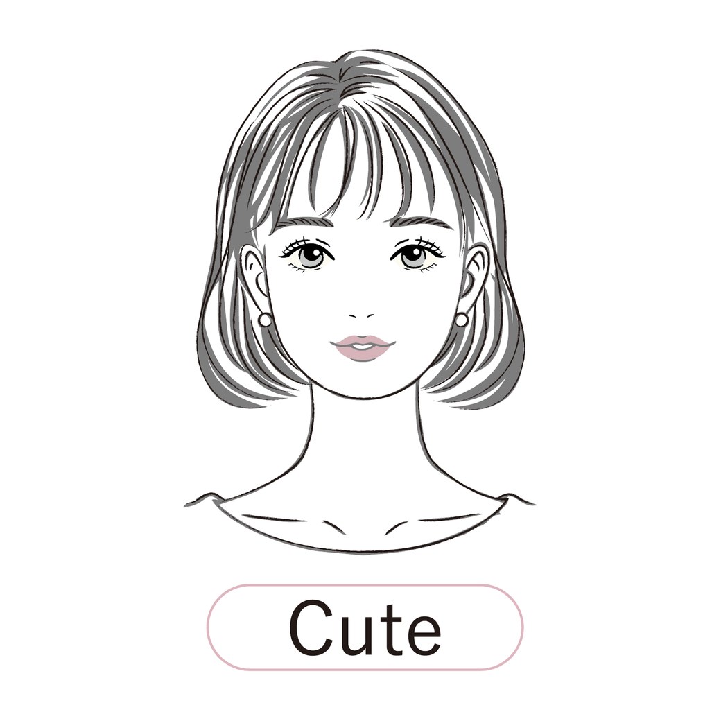 キュートタイプの顔立ちのイラスト